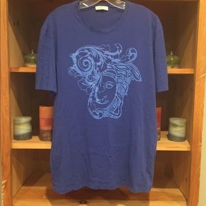 Gianni Versace Collection Blue Medusa Logo T-Shirt